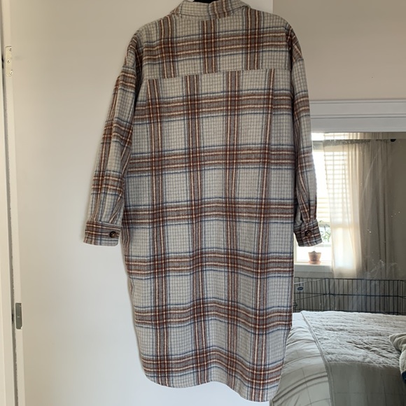 Oversized long plaid shacket - Picture 5 of 7